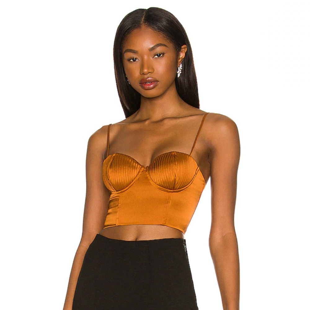 NBD Archer Crop Top in Gold Y2K